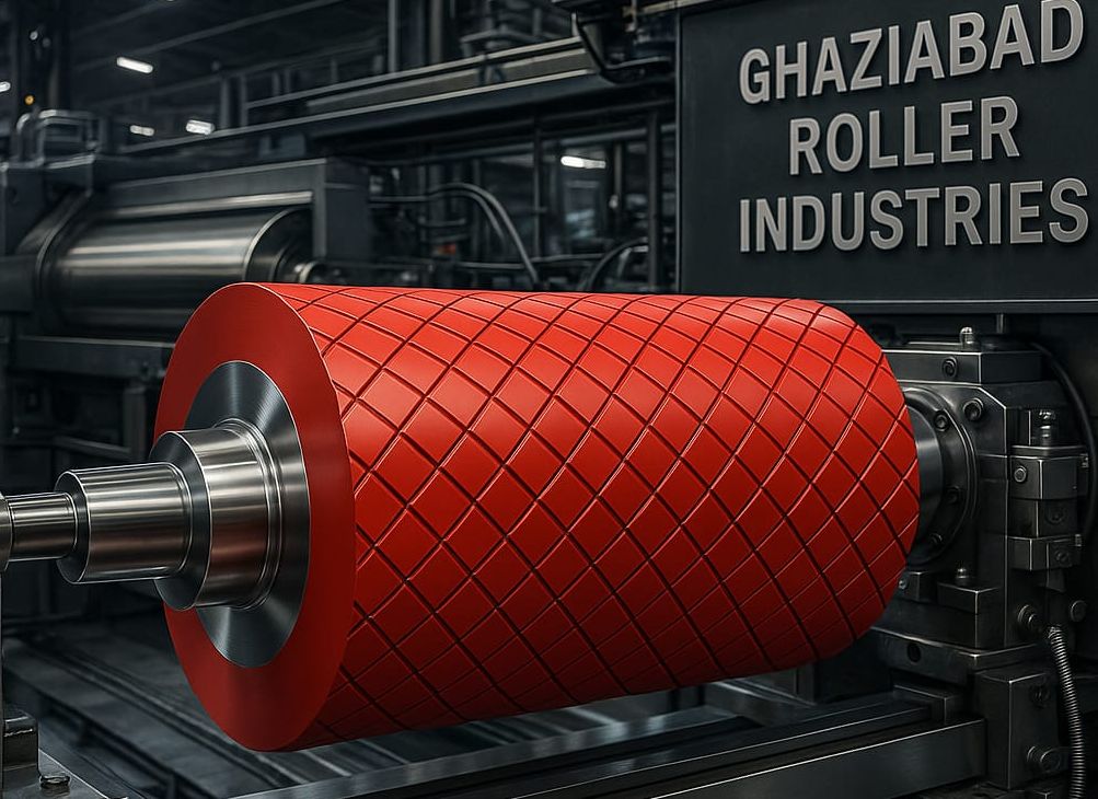 Diamond grooved rubber roller