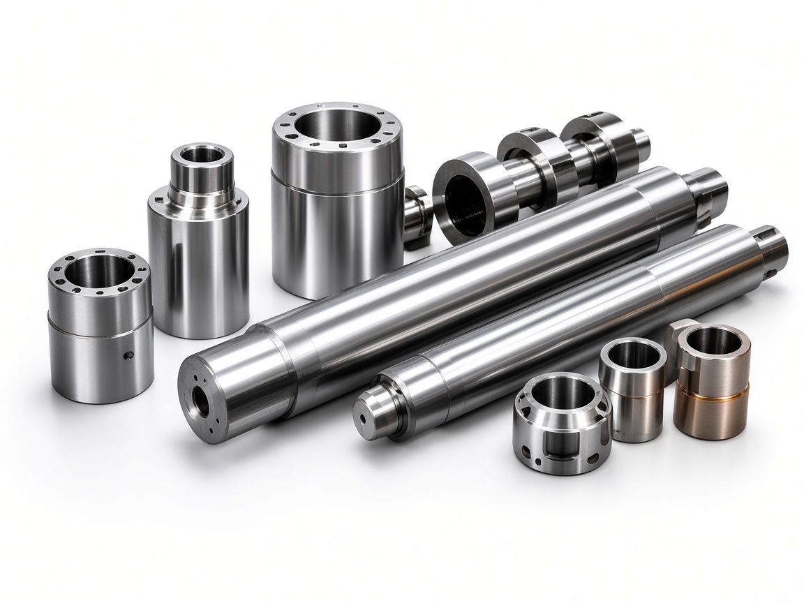Machined roller shafts, hubs and sleeves